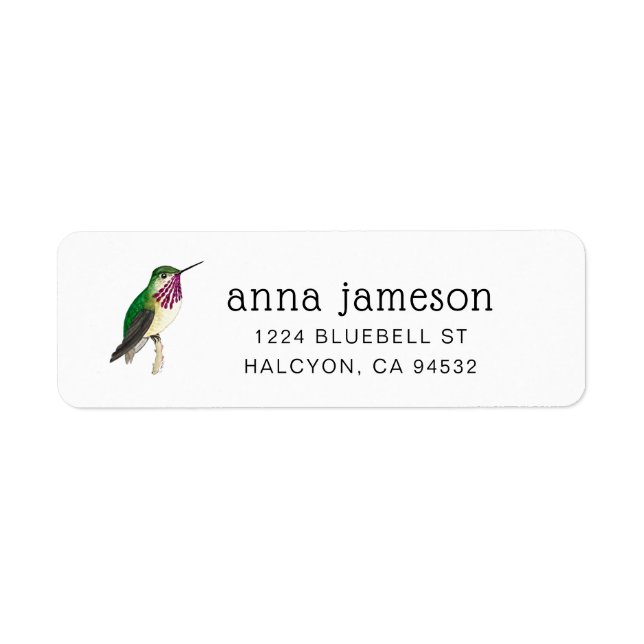 Calliope Hummingbird Address Label (Vorne)