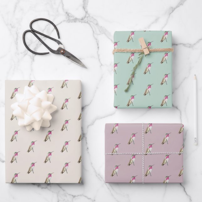 Calliope Hummingbird Geschenkpapier Set (Vorderseite)