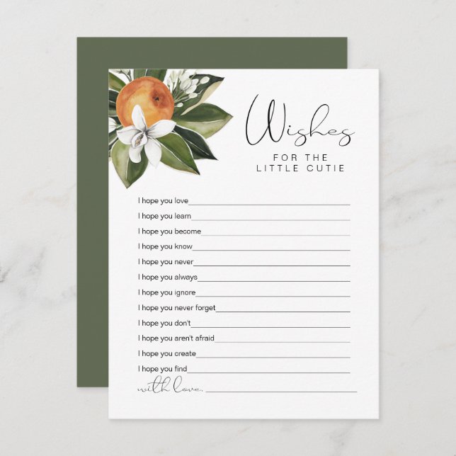 CALLIOPE Kleine Süsse Clementine Wünsche für Baby Begleitkarte (Vorne/Hinten)