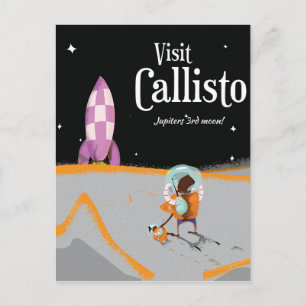 Callisto (Jupitermond) Reiseplakat Postkarte