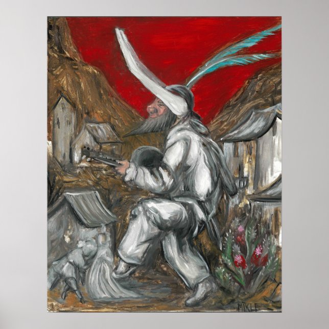 Callot Fritellino Öl auf Gesso von Toby Mikle Poster (Vorne)