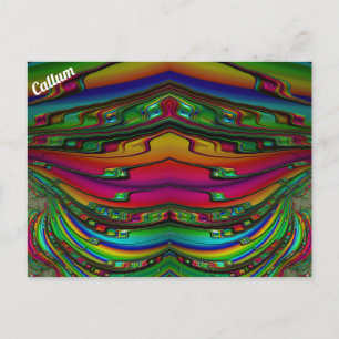 CALLUM ~ 3D-Fraktal Design Muster ~ Multicolor Postkarte