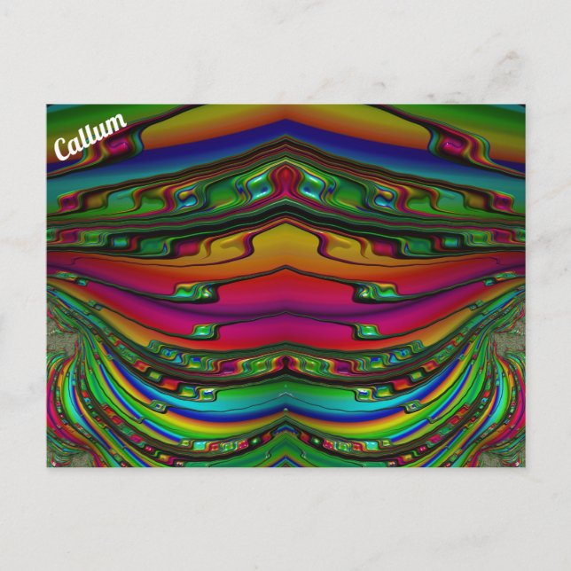 CALLUM ~ 3D-Fraktal Design Muster ~ Multicolor Postkarte (Vorderseite)