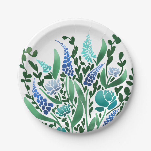 Calm Abstrakt Floral Pappteller (Vorderseite)