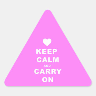 CALM AN CARRON AUF Pink behalten Dreieckiger Aufkleber