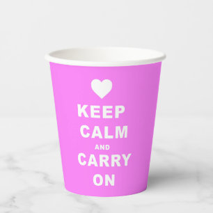 CALM AN CARRON AUF Pink behalten Pappbecher