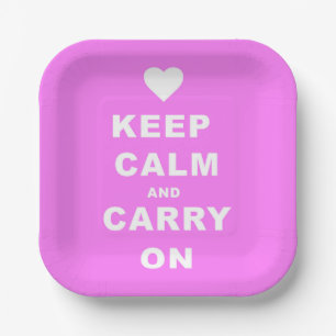 CALM AN CARRON AUF Pink behalten Pappteller