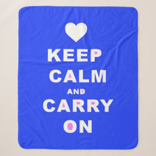 CALM AN CARRY ON Blue behalten Sherpadecke