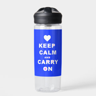CALM AN CARRY ON Blue behalten Trinkflasche