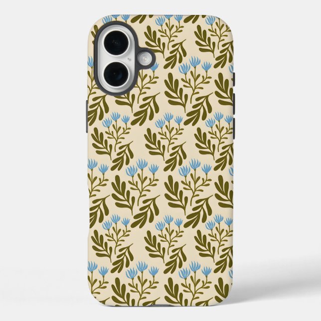  Calm and Natural: Blue Flower Seamless Pattern Case-Mate iPhone Hülle (Rückseite)