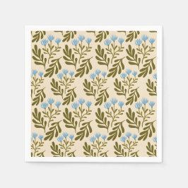  Calm and Natural: Blue Flower Seamless Pattern Serviette