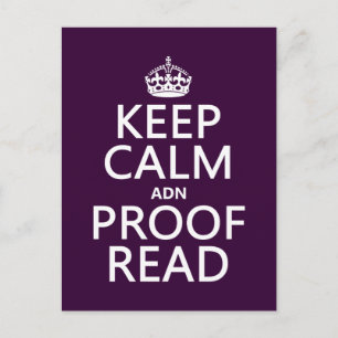 Calm 'and' Proofread behalten (und in beliebiger F Postkarte