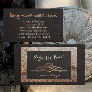Calm Bamboo Chocolate Yoga Teacher Business Card Visitenkarte