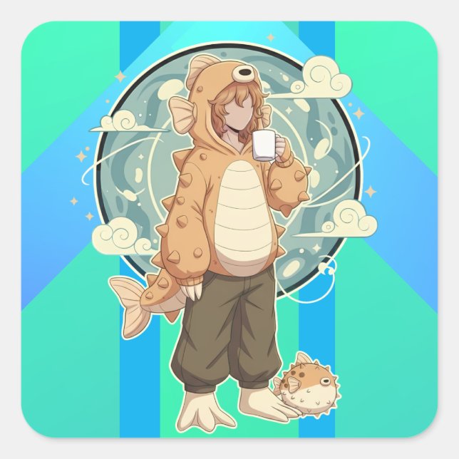 Calm Before the Puff Quadratischer Aufkleber (Vorderseite)