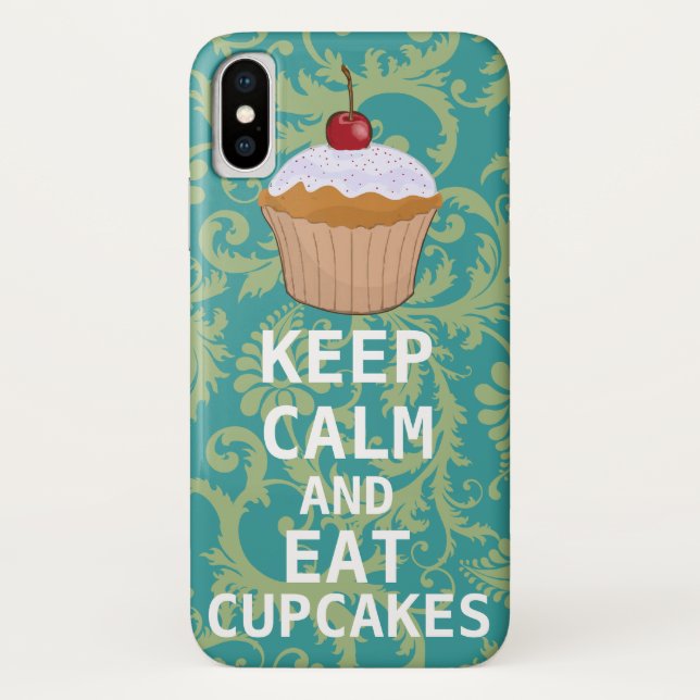 CALM behalten UND Cupcakes essen aquamarin Case-Mate iPhone Hülle (Rückseite)