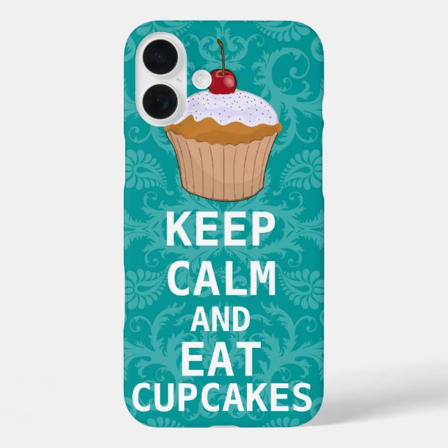 CALM behalten UND Cupcakes essen aquamarin Case-Mate iPhone Hülle (Rückseite)