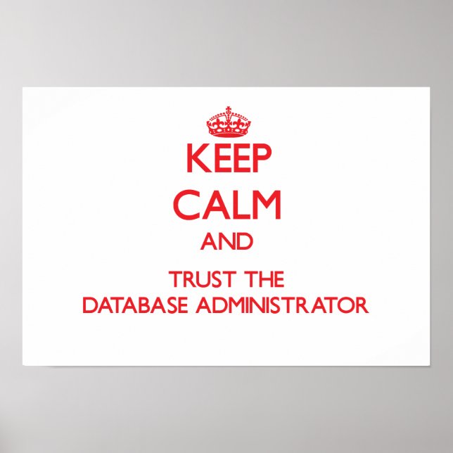 Calm behalten und dem Datenbankadministrator vertr Poster (Vorne)