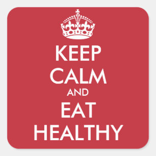 CALM behalten UND GESUNDHEIT ESSEN - personalisier Quadratischer Aufkleber