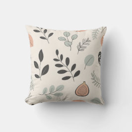 Calm Botanica - Line Art Leaf Throw Kissen