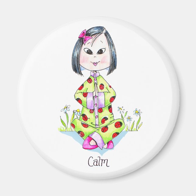 Calm China Girl Liebe Magnet (Vorne)