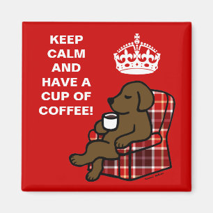 Calm Chocolate Labrador behalten Magnet