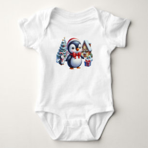 Calm Christmas Penguin Baby Strampler