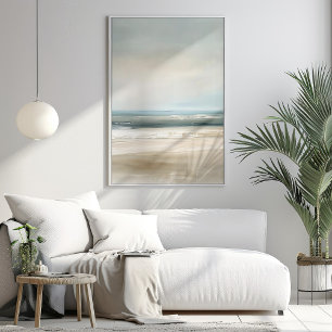 Calm Coastal Beach Poster   Moderne Seascape Art