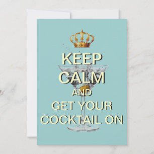 Calm Cocktail Party Custom Invitation (blau) Einladung