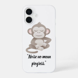 Calm Confidence Monkey – Minimal Phone Case iPhone 16 Hülle