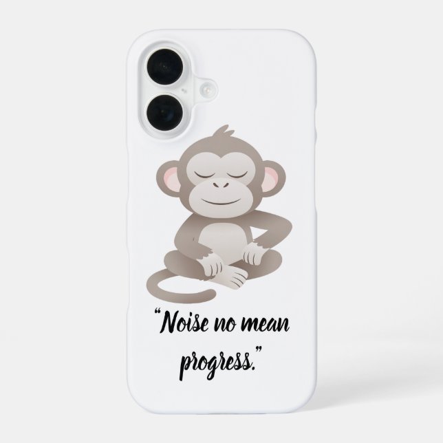 Calm Confidence Monkey – Minimal Phone Case iPhone 16 Hülle (Rückseite)