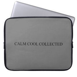Calm cool gesammelt schwarz dunkelgrau minimalisti laptopschutzhülle