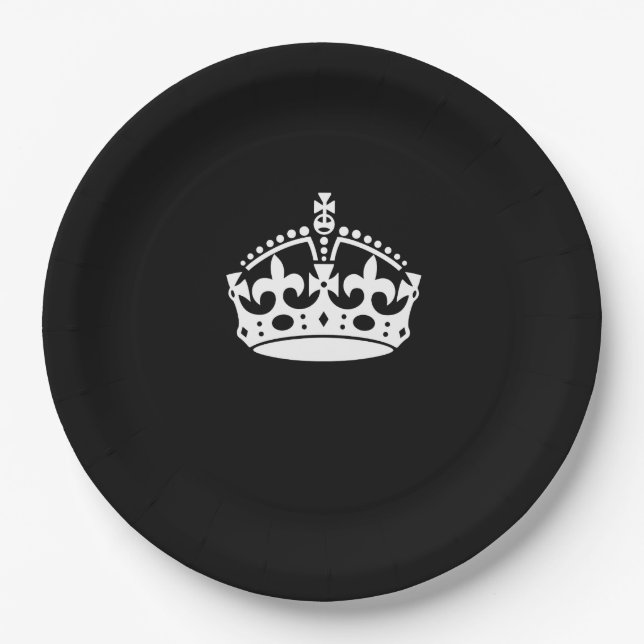 Calm Crown auf Black behalten Pappteller (Vorderseite)