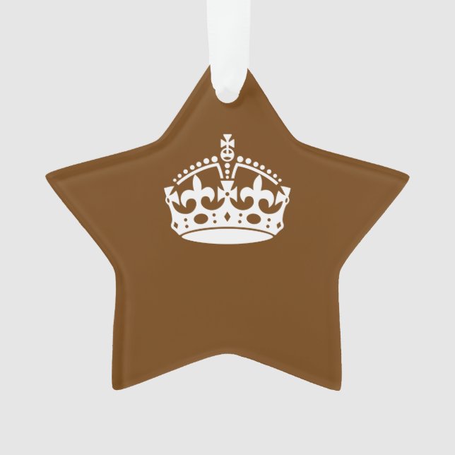 Calm Crown auf Brown behalten Ornament (Vorderseite)
