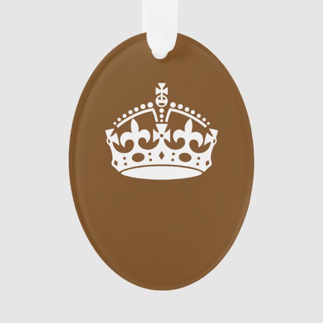 Calm Crown auf Brown behalten Ornament (Vorderseite)