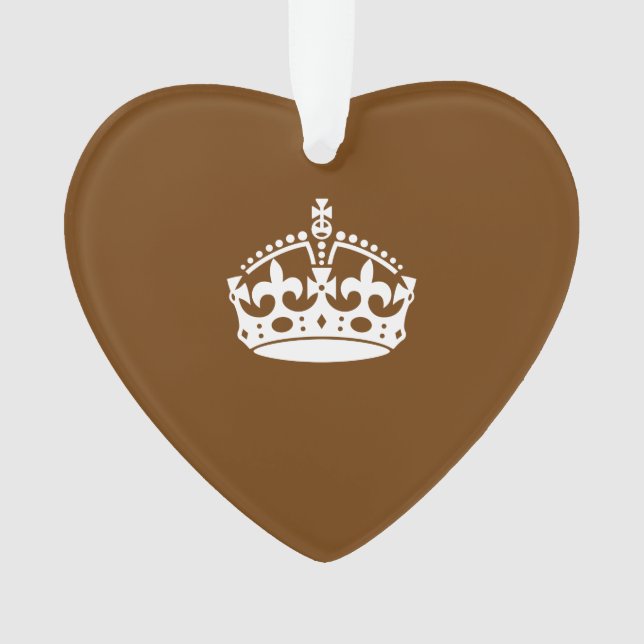 Calm Crown auf Brown behalten Ornament (Vorderseite)
