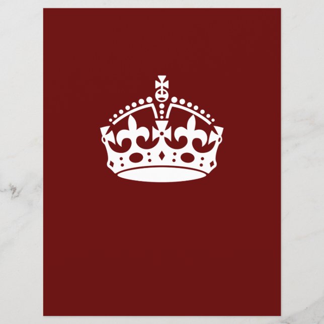 Calm Crown auf Burgund Red Decor behalten Flyer (Vorne)