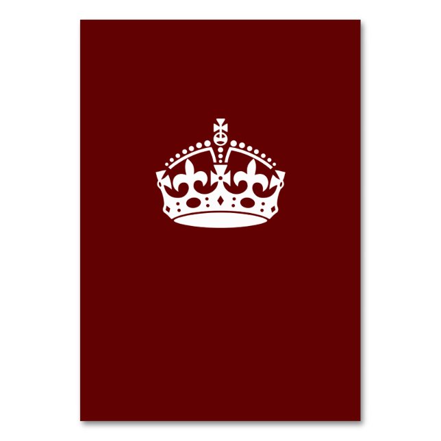 Calm Crown auf Burgund Red Decor behalten Tischnummer (Vorderseite)