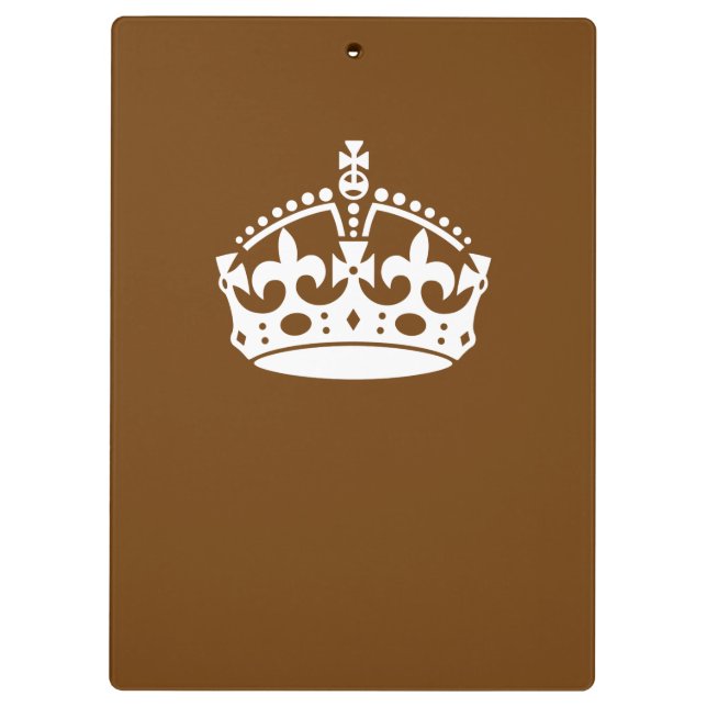 Calm Crown auf Schokoladenbraun behalten Klemmbrett (Rückseite)