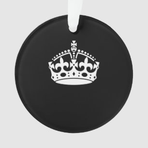Calm Crown auf Solid Black behalten Ornament