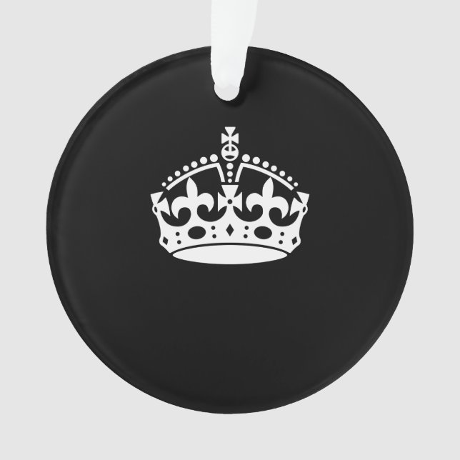 Calm Crown auf Solid Black behalten Ornament (Vorderseite)