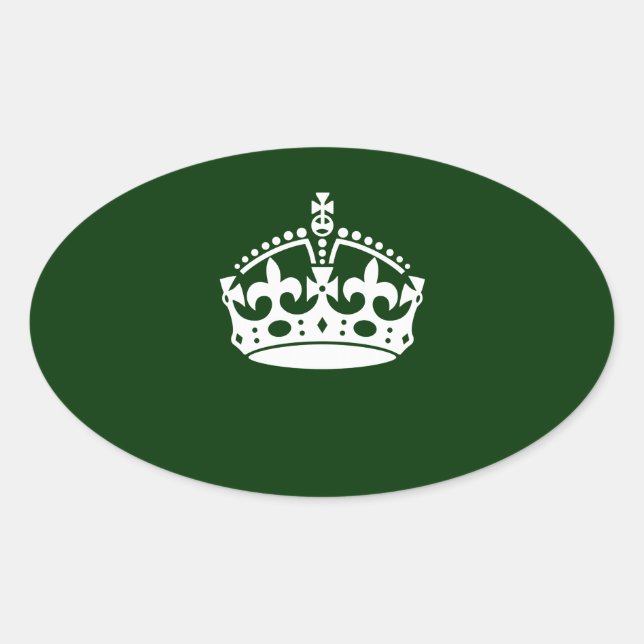 CALM CROWN behalten auf Forest Green anpassen Ovaler Aufkleber (Vorderseite)