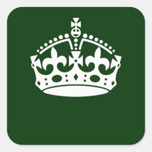 CALM CROWN behalten auf Forest Green anpassen Quadratischer Aufkleber