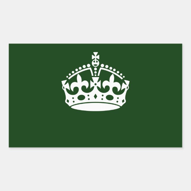 CALM CROWN behalten auf Forest Green anpassen Rechteckiger Aufkleber (Vorderseite)