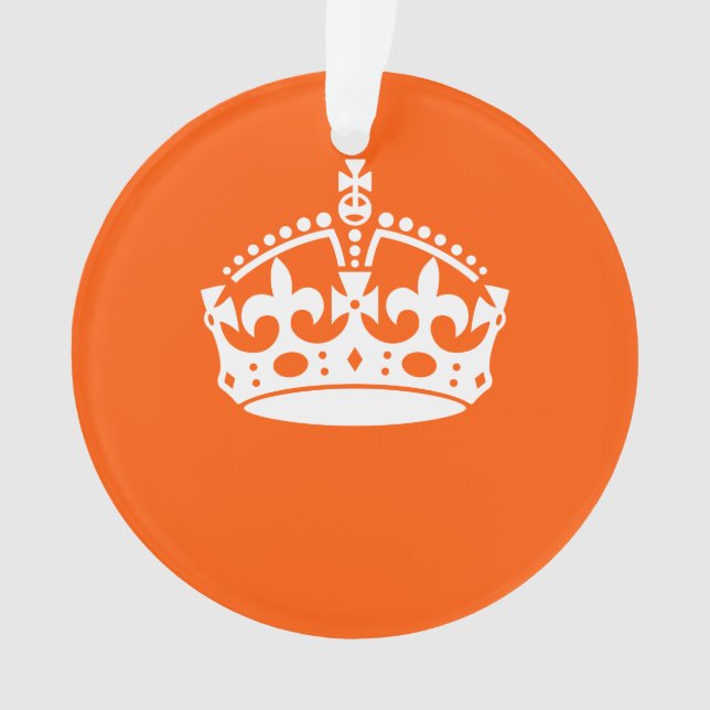 CALM CROWN behalten auf Orange Anpassen Ornament (Vorderseite)