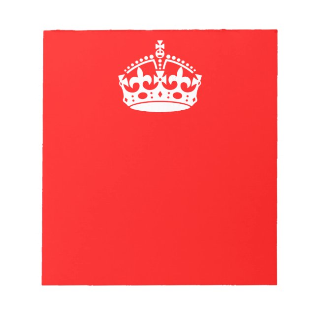 CALM CROWN behalten auf roter Dekoration Notizblock (Vorderseite)