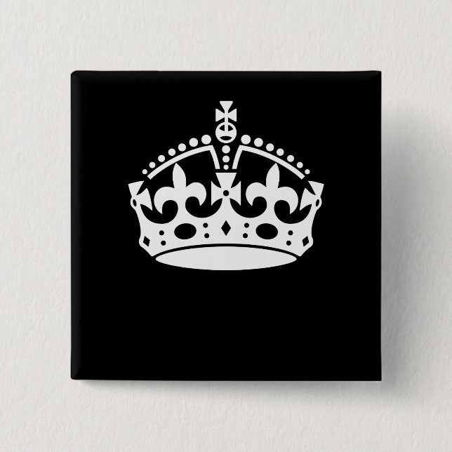 CALM CROWN behalten auf schwarzer Dekoration Button (Vorderseite)