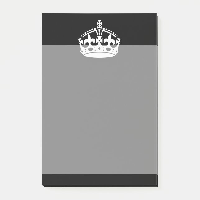 CALM CROWN behalten auf schwarzer Dekoration Post-it Klebezettel (Vorderseite)