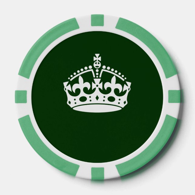 CALM CROWN behalten, wenn dies auf Green Customizi Pokerchips (Vorderseite)