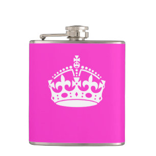 CALM CROWN Royal Icon auf Pink behalten Anpassen Flachmann