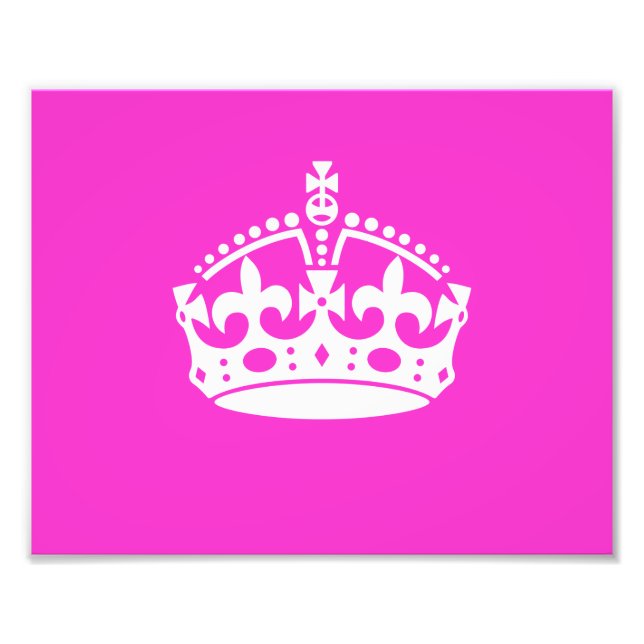CALM CROWN Royal Icon auf Pink behalten Anpassen Fotodruck (Vorne)